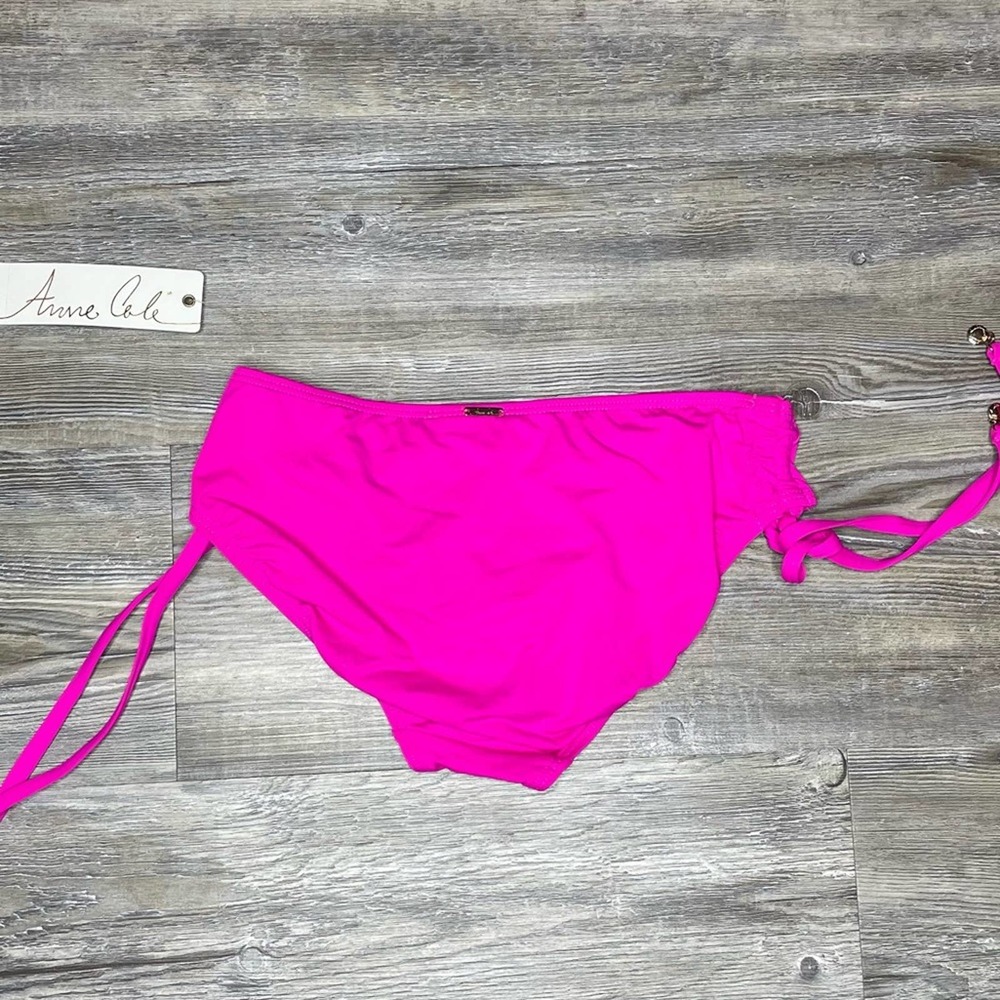 Anne Cole Women's Pink Live in Color Alex Side Tie Bikini Swim Bottoms sz XS - Picture 4 of 4